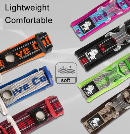 Truelove Pet Collar Nylon Reflective Sturdy Duraflex Buckle Small Cat Large Dog Traveling Running Cross Country Walking TLC50121
