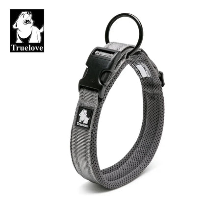 Truelove Adjustable Mesh Padded Pet Dog Collar 3M Reflective Nylon Dog Collar Durable Heavy Duty for All Breed All Weather 8Size