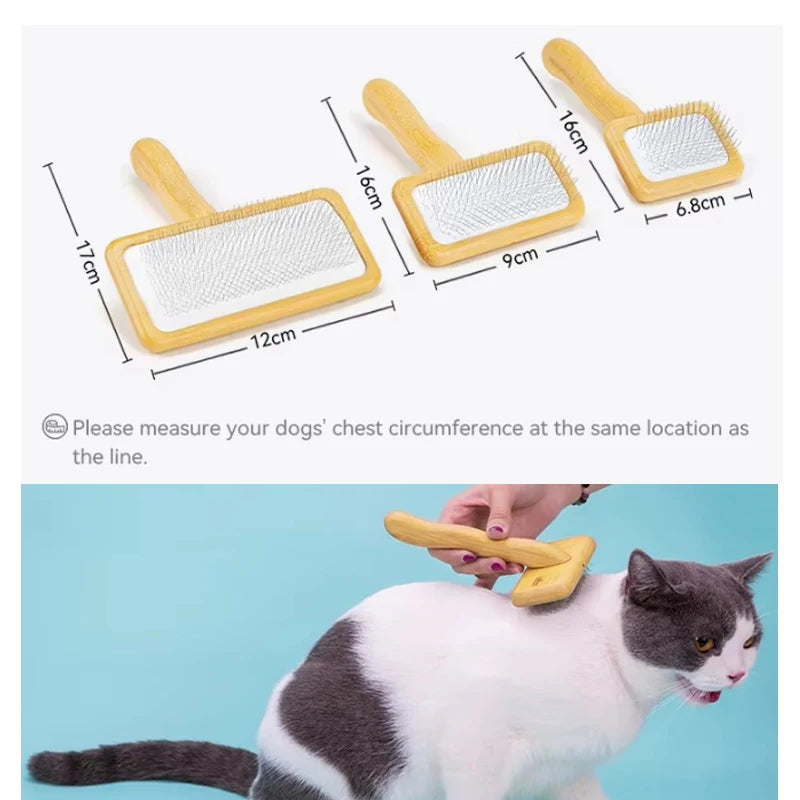 Truelove Pet Slicker Brush for Dogs & Cats–Soft Deshedding Grooming Comb, Bamboo Handle, Removes Loose Hair & Tangles TLK20131