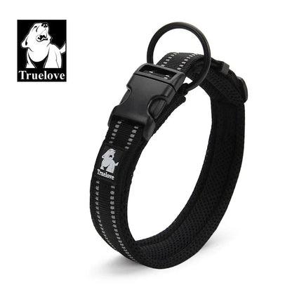 Truelove Adjustable Mesh Padded Pet Dog Collar 3M Reflective Nylon Dog Collar Durable Heavy Duty for All Breed All Weather 8Size