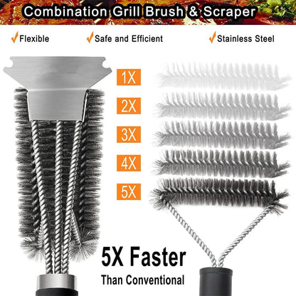 Stainless Steel Grill Brush & Scraper