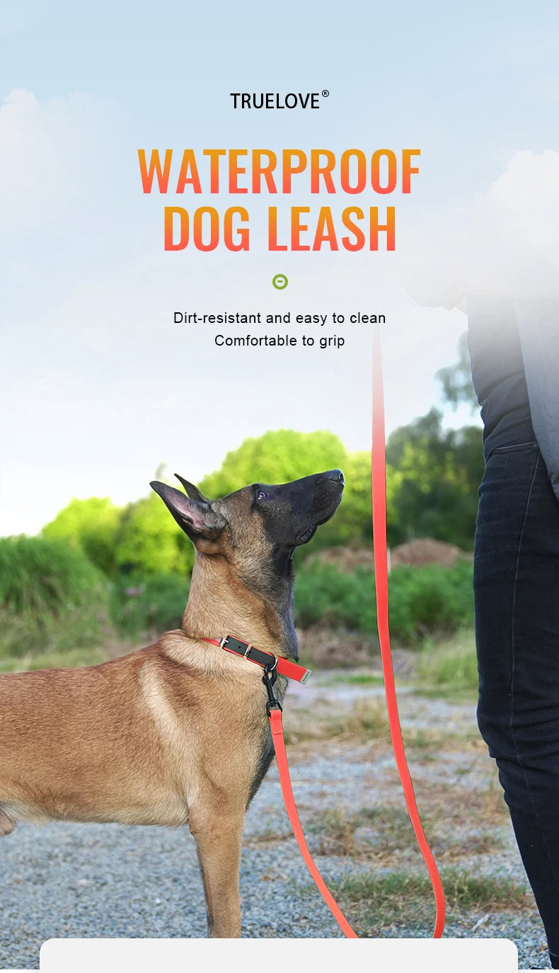 Truelove Pet Leash Waterproof Odor Proof Easy Grip Durable Lightweight Premium Coated ATBC-PVC Dog Lead Fast Clasp TLL3211