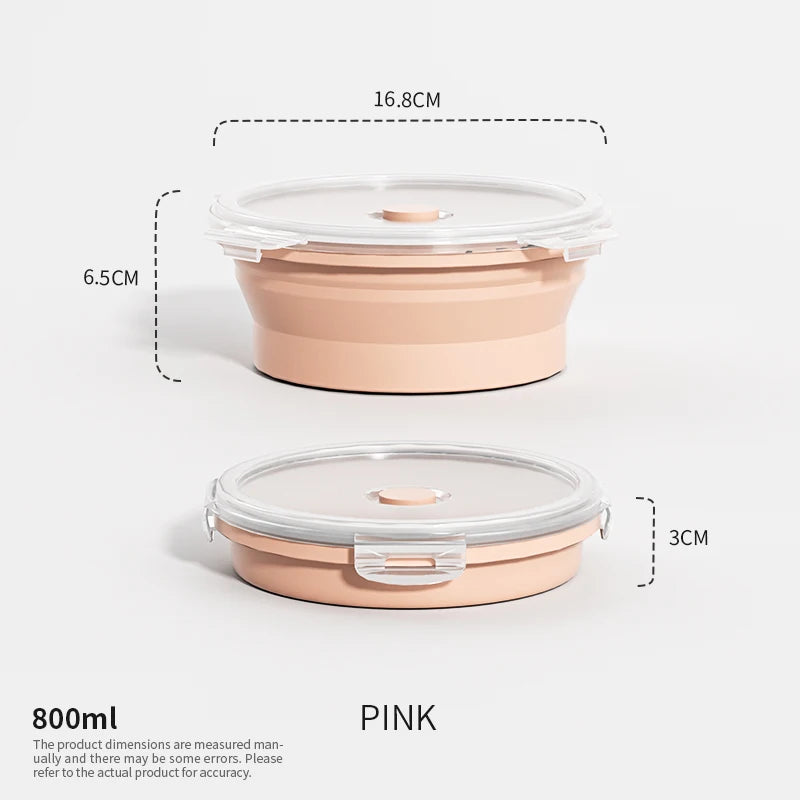 Collapsible Silicone Food Container with Lid
