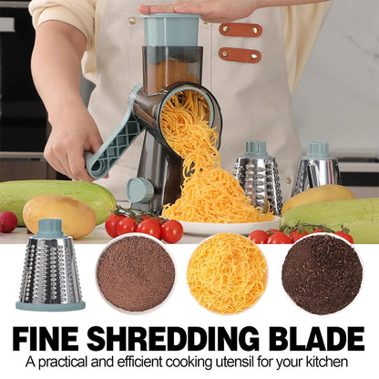 3-in-1 Rotary Cheese Grater & Vegetable Slicer