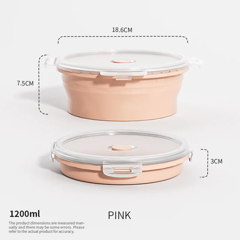 Collapsible Silicone Food Container with Lid