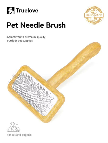 Truelove Pet Slicker Brush for Dogs & Cats–Soft Deshedding Grooming Comb, Bamboo Handle, Removes Loose Hair & Tangles TLK20131