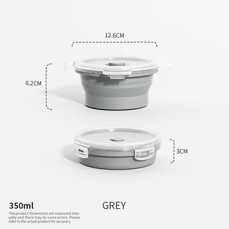 Collapsible Silicone Food Container with Lid