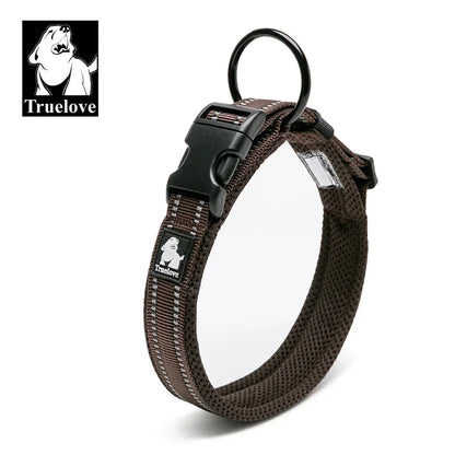 Truelove Adjustable Mesh Padded Pet Dog Collar 3M Reflective Nylon Dog Collar Durable Heavy Duty for All Breed All Weather 8Size