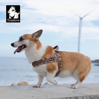 Truelove Floral Printing Mesh Padded Harness for All Breeds Quick Fit Dog Vest Harness Small Medium Large Dogs Outdoor TLH58122