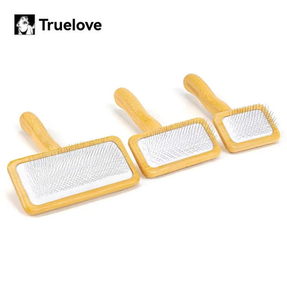 Truelove Pet Slicker Brush for Dogs & Cats–Soft Deshedding Grooming Comb, Bamboo Handle, Removes Loose Hair & Tangles TLK20131