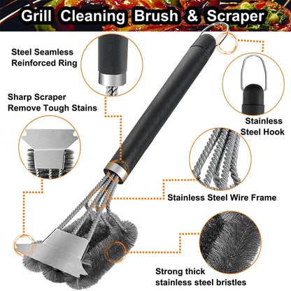 Stainless Steel Grill Brush & Scraper