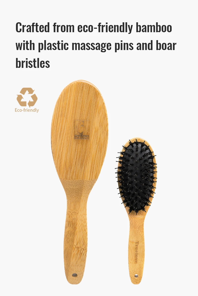 Truelove Hot Sale Ready to Ship Portable Pet Grooming Brush Eco-friendly Bamboo Handles Soft Hair Removal Comb Dog cat TLK28131
