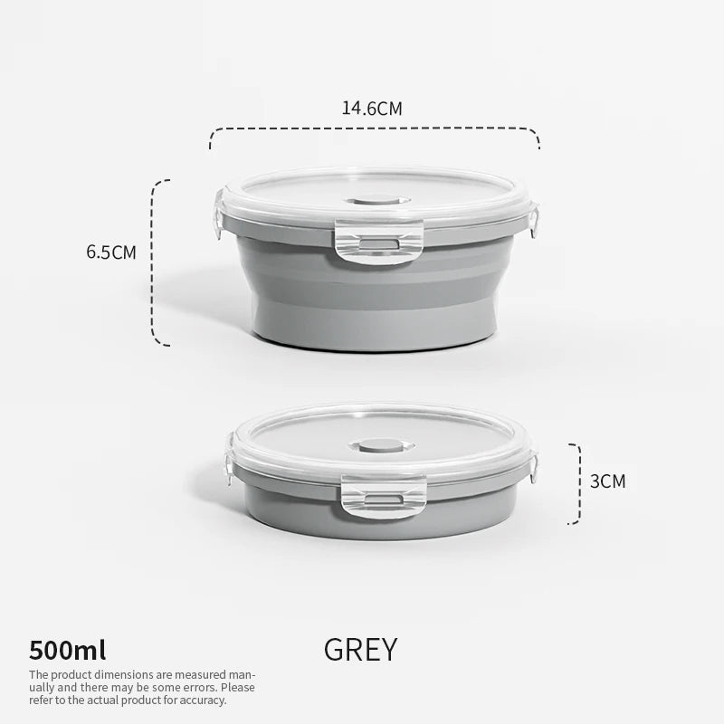 Collapsible Silicone Food Container with Lid