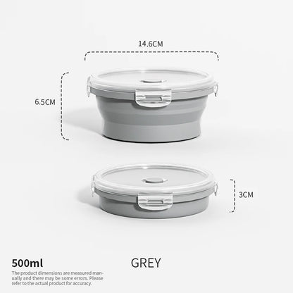 Collapsible Silicone Food Container with Lid